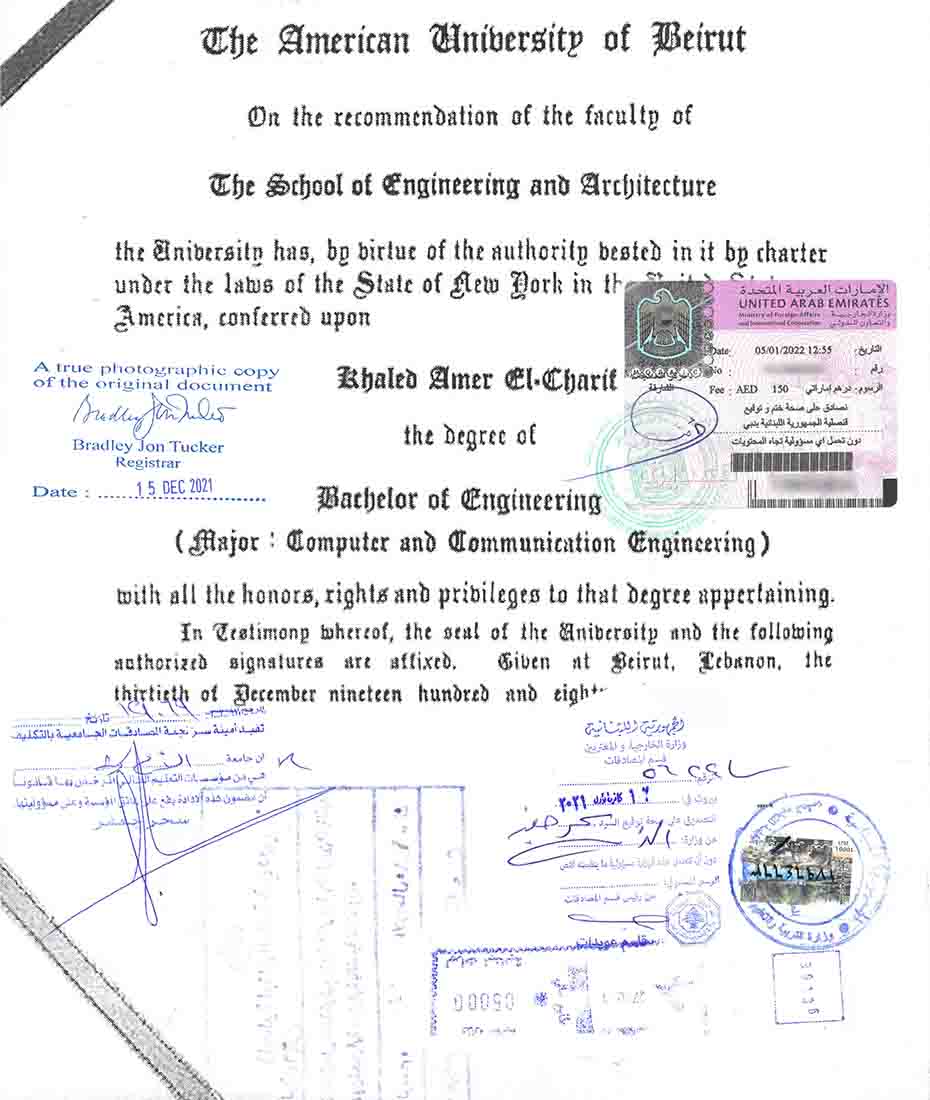 Lebanon-certificate-attestation